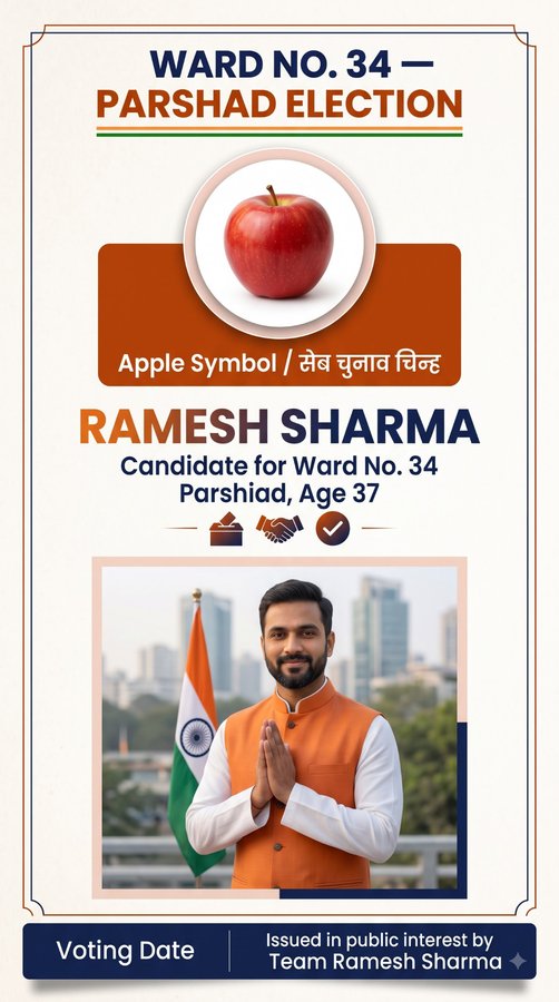 पार्षद चुनाव पोस्टर सैंपल - रमेश शर्मा